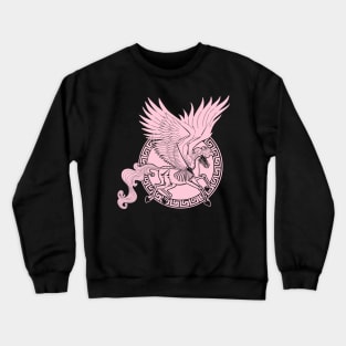 Greek Pegasus (pastel pink with background) Crewneck Sweatshirt